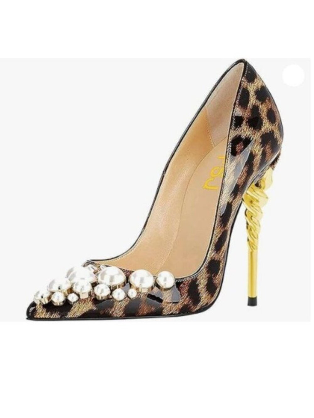 FSJ Women Leopard Printed Dress Shoe Pointy Toe High Heels Stilettos Leopard